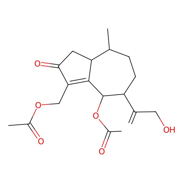 2D Structure of [(3aR,4R,7S,8R)-8-acetyloxy-7-(3-hydroxyprop-1-en-2-yl)-4-methyl-2-oxo-3a,4,5,6,7,8-hexahydro-3H-azulen-1-yl]methyl acetate