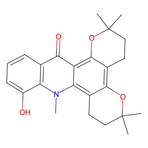 2D Structure of 17-Hydroxy-4,4,10,10,15-pentamethyl-3,9-dioxa-15-azapentacyclo[12.8.0.02,7.08,13.016,21]docosa-1,7,13,16(21),17,19-hexaen-22-one