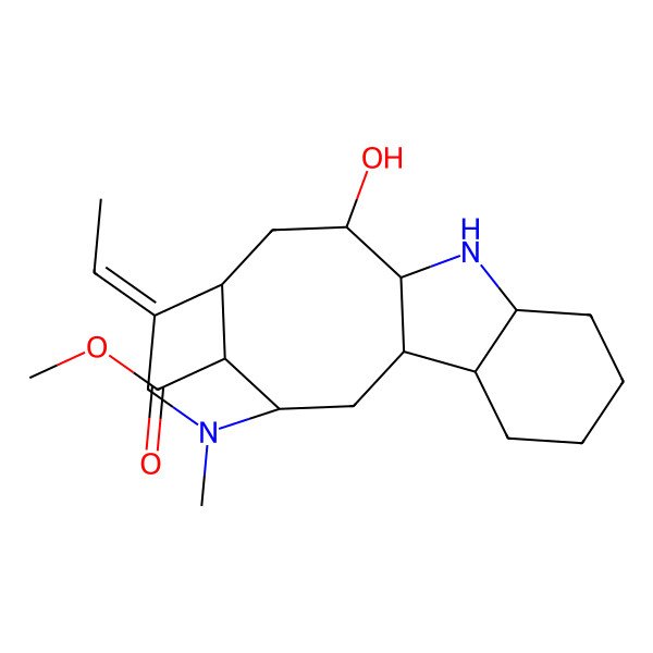 2D Structure of Methyl 15-ethylidene-12-hydroxy-17-methyl-10,17-diazatetracyclo[12.3.1.03,11.04,9]octadecane-18-carboxylate