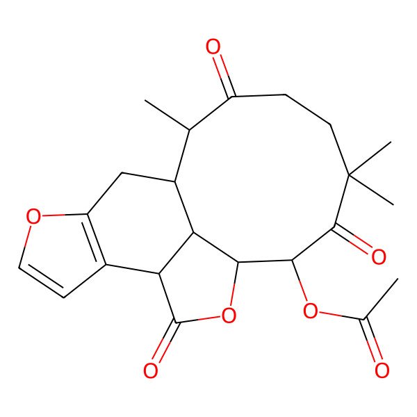 2D Structure of [(8S,11R,12R,18R,19S)-14,14,18-trimethyl-9,13,17-trioxo-4,10-dioxatetracyclo[9.7.1.03,7.08,19]nonadeca-3(7),5-dien-12-yl] acetate
