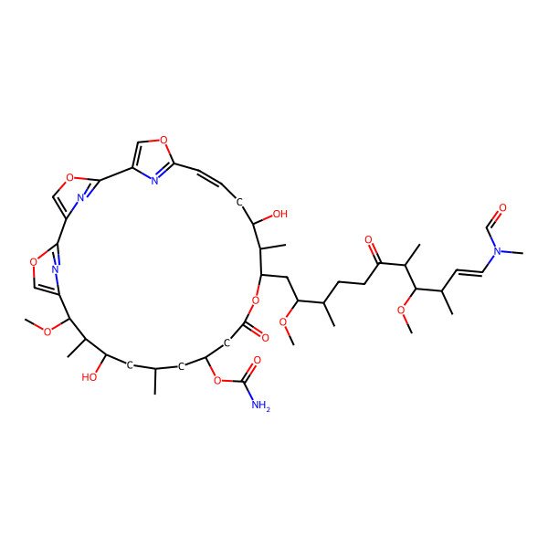 2D Structure of [(10R,11S,12S,14R,16S,20R,21S,22R,24Z)-20-[(E,2S,3R,7S,8S,9S)-11-[formyl(methyl)amino]-2,8-dimethoxy-3,7,9-trimethyl-6-oxoundec-10-enyl]-12,22-dihydroxy-10-methoxy-11,14,21-trimethyl-18-oxo-3,7,19,27-tetraoxa-29,30,31-triazatetracyclo[24.2.1.12,5.16,9]hentriaconta-1(28),2(31),4,6(30),8,24,26(29)-heptaen-16-yl] carbamate