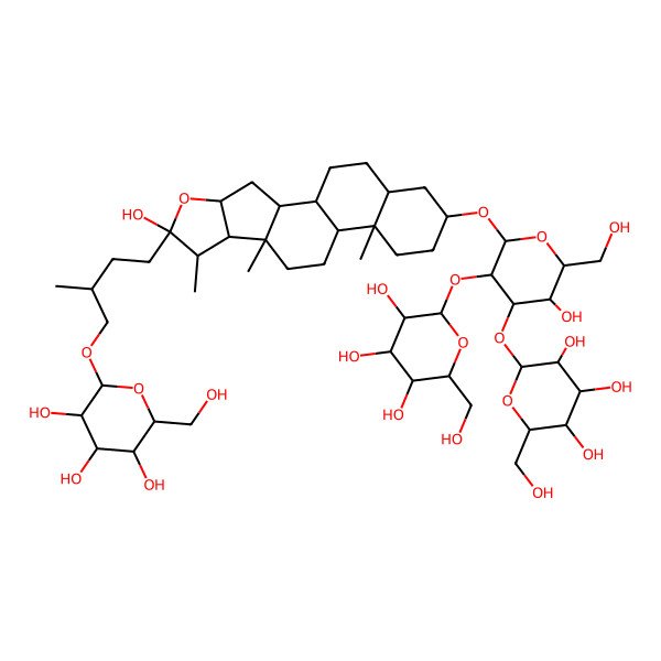 2D Structure of 2-[4-[6-Hydroxy-16-[5-hydroxy-6-(hydroxymethyl)-3,4-bis[[3,4,5-trihydroxy-6-(hydroxymethyl)oxan-2-yl]oxy]oxan-2-yl]oxy-7,9,13-trimethyl-5-oxapentacyclo[10.8.0.02,9.04,8.013,18]icosan-6-yl]-2-methylbutoxy]-6-(hydroxymethyl)oxane-3,4,5-triol