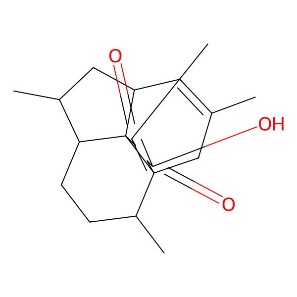 2D Structure of (1R,5R,7R,8S,9R,14R)-12-hydroxy-3,7,11,14-tetramethyltetracyclo[6.5.3.01,9.05,9]hexadeca-3,11-diene-10,13-dione
