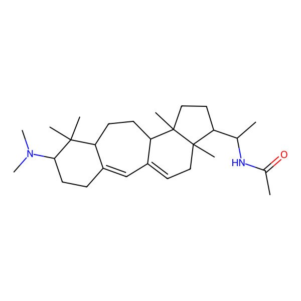 2D Structure of N-[(1S)-1-[(6S,8R,11R,12S,15S,16R)-6-(dimethylamino)-7,7,12,16-tetramethyl-15-tetracyclo[9.7.0.03,8.012,16]octadeca-1(18),2-dienyl]ethyl]acetamide
