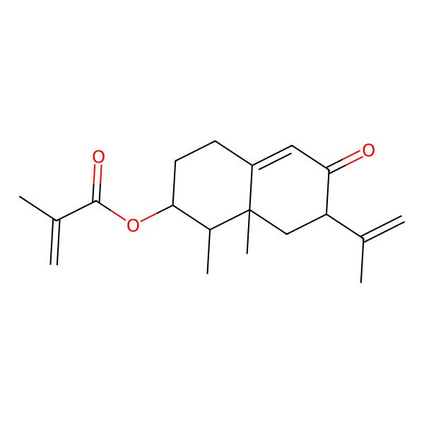 2D Structure of [(1R,2R,7S,8aR)-1,8a-dimethyl-6-oxo-7-prop-1-en-2-yl-1,2,3,4,7,8-hexahydronaphthalen-2-yl] 2-methylprop-2-enoate