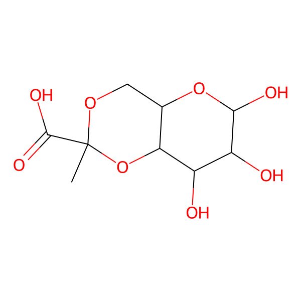 2D Structure of (2S,4aR,6R,7R,8R,8aR)-6,7,8-trihydroxy-2-methyl-4,4a,6,7,8,8a-hexahydropyrano[3,2-d][1,3]dioxine-2-carboxylic acid