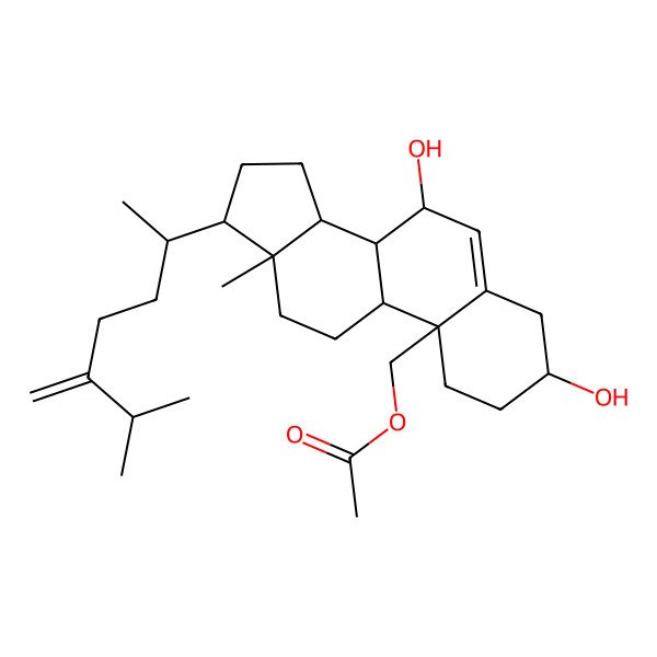 2D Structure of [3,7-dihydroxy-13-methyl-17-(6-methyl-5-methylideneheptan-2-yl)-2,3,4,7,8,9,11,12,14,15,16,17-dodecahydro-1H-cyclopenta[a]phenanthren-10-yl]methyl acetate
