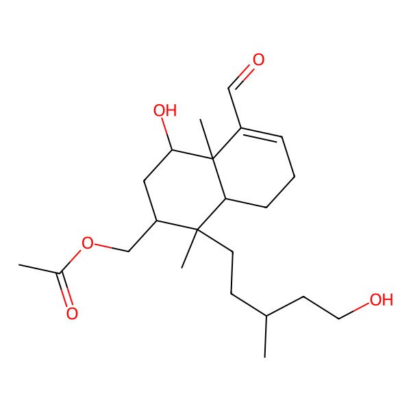 2D Structure of [5-Formyl-4-hydroxy-1-(5-hydroxy-3-methylpentyl)-1,4a-dimethyl-2,3,4,7,8,8a-hexahydronaphthalen-2-yl]methyl acetate