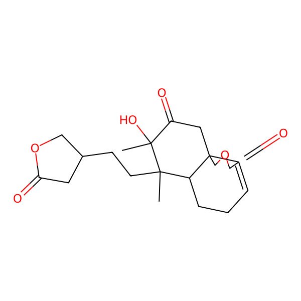 2D Structure of (6aS,7R,8S,10aS)-8-hydroxy-7,8-dimethyl-7-[2-[(3R)-5-oxooxolan-3-yl]ethyl]-5,6,6a,10-tetrahydro-1H-benzo[d][2]benzofuran-3,9-dione
