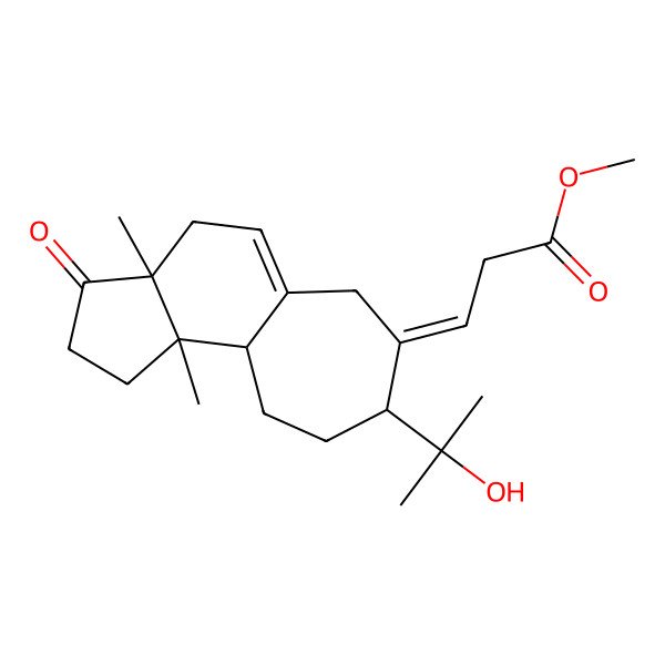2D Structure of Methyl 3-[8-(2-hydroxypropan-2-yl)-3a,10b-dimethyl-3-oxo-1,2,4,6,8,9,10,10a-octahydrocyclohepta[e]inden-7-ylidene]propanoate