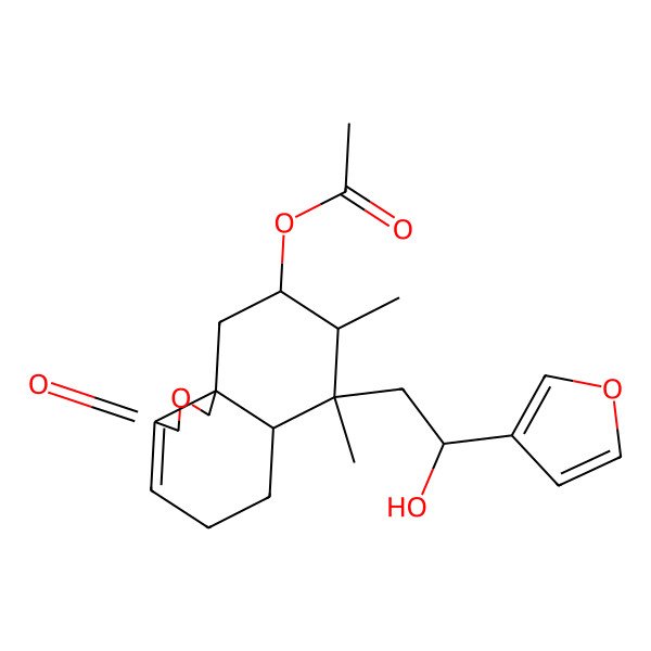 2D Structure of [(6aS,7S,8R,9R,10aR)-7-[(2S)-2-(furan-3-yl)-2-hydroxyethyl]-7,8-dimethyl-3-oxo-5,6,6a,8,9,10-hexahydro-1H-benzo[d][2]benzofuran-9-yl] acetate