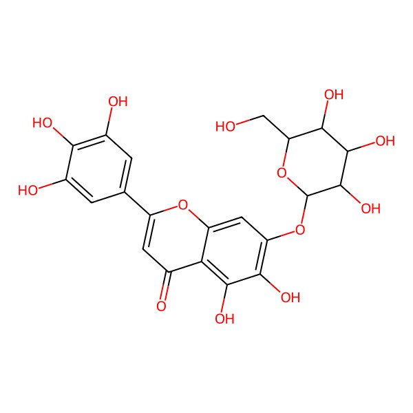 2D Structure of 5,6-Dihydroxy-7-[3,4,5-trihydroxy-6-(hydroxymethyl)oxan-2-yl]oxy-2-(3,4,5-trihydroxyphenyl)chromen-4-one