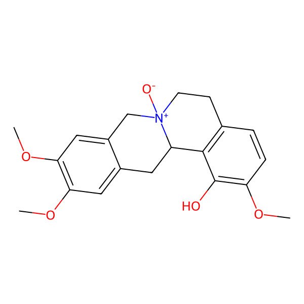2D Structure of (7R,13aS)-2,10,11-trimethoxy-7-oxido-6,8,13,13a-tetrahydro-5H-isoquinolino[2,1-b]isoquinolin-7-ium-1-ol