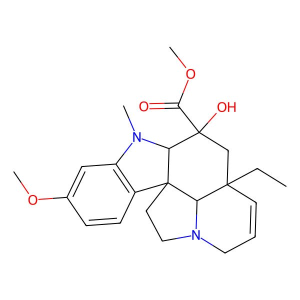 2D Structure of Methyl 3beta-hydroxy-16-methoxy-1-methyl-6,7-didehydro-2beta,5alpha,12beta,19alpha-aspidospermidine-3alpha-carboxylate 2D Structure of Methyl 3beta-hydroxy-16-methoxy-1-methyl-6,7-didehydro-2beta,5alpha,12beta,19alpha-aspidospermidine-3alpha-carboxylate