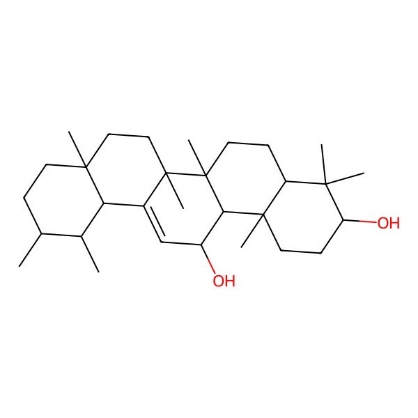 2D Structure of 4,4,6a,6b,8a,11,12,14b-octamethyl-2,3,4a,5,6,7,8,9,10,11,12,12a,14,14a-tetradecahydro-1H-picene-3,14-diol