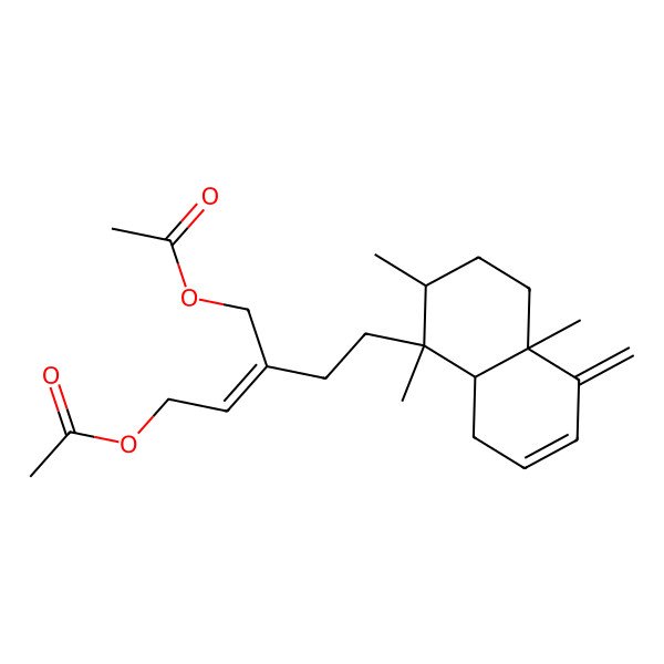 2D Structure of [3-(acetyloxymethyl)-5-(1,2,4a-trimethyl-5-methylidene-3,4,8,8a-tetrahydro-2H-naphthalen-1-yl)pent-2-enyl] acetate