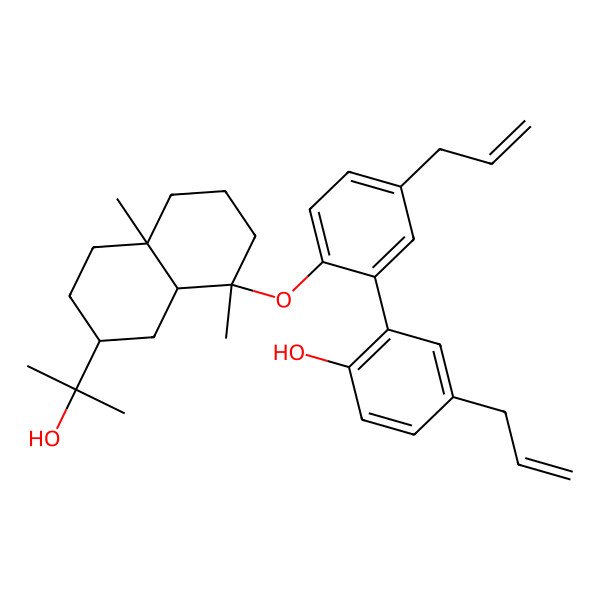 2D Structure of 2-[2-[[7-(2-Hydroxypropan-2-yl)-1,4a-dimethyl-2,3,4,5,6,7,8,8a-octahydronaphthalen-1-yl]oxy]-5-prop-2-enylphenyl]-4-prop-2-enylphenol