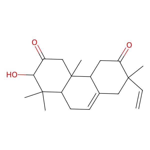 2D Structure of (2S,4aS,4bR,7R,8aR)-2-ethenyl-7-hydroxy-2,4b,8,8-tetramethyl-4,4a,5,7,8a,9-hexahydro-1H-phenanthrene-3,6-dione
