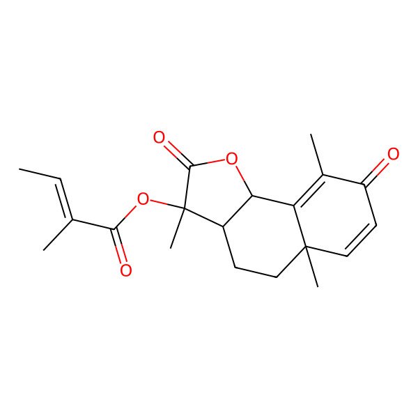 2D Structure of [(3S,3aR,5aR,9bR)-3,5a,9-trimethyl-2,8-dioxo-3a,4,5,9b-tetrahydrobenzo[g][1]benzofuran-3-yl] (E)-2-methylbut-2-enoate