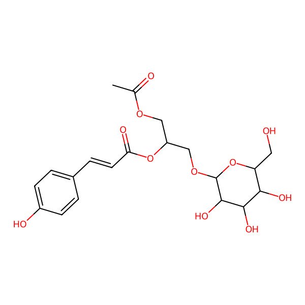 2D Structure of [(2S)-1-acetyloxy-3-[(2R,3R,4S,5S,6R)-3,4,5-trihydroxy-6-(hydroxymethyl)oxan-2-yl]oxypropan-2-yl] (E)-3-(4-hydroxyphenyl)prop-2-enoate