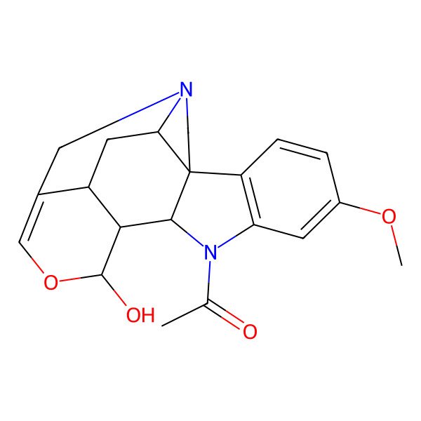 2D Structure of 1-(14-Hydroxy-8-methoxy-15-oxa-1,11-diazahexacyclo[15.3.1.04,12.04,20.05,10.013,18]henicosa-5(10),6,8,16-tetraen-11-yl)ethanone