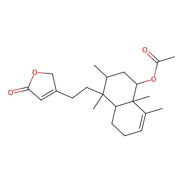 2D Structure of [3,4,8,8a-tetramethyl-4-[2-(5-oxo-2H-furan-3-yl)ethyl]-1,2,3,4a,5,6-hexahydronaphthalen-1-yl] acetate