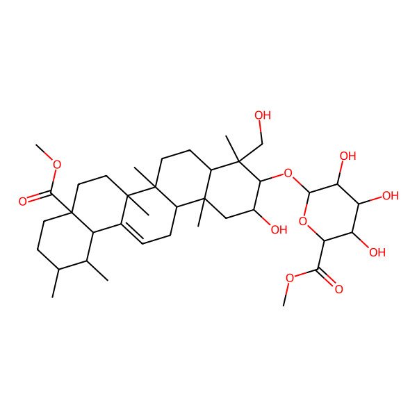 2D Structure of 2,23-Dihydroxy-28-methoxy-28-oxours-12-en-3-yl methyl hexopyranosiduronate