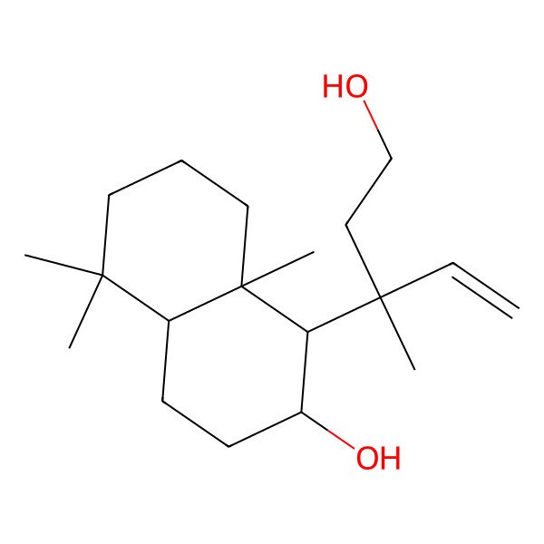 2D Structure of (1S,2S,4aR,8aR)-1-[(3R)-5-hydroxy-3-methylpent-1-en-3-yl]-5,5,8a-trimethyl-1,2,3,4,4a,6,7,8-octahydronaphthalen-2-ol