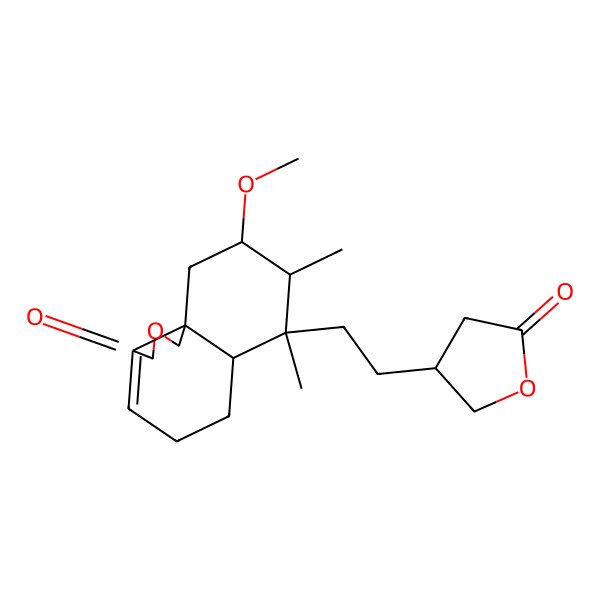 2D Structure of 9-methoxy-7,8-dimethyl-7-[2-(5-oxooxolan-3-yl)ethyl]-5,6,6a,8,9,10-hexahydro-1H-benzo[d][2]benzofuran-3-one