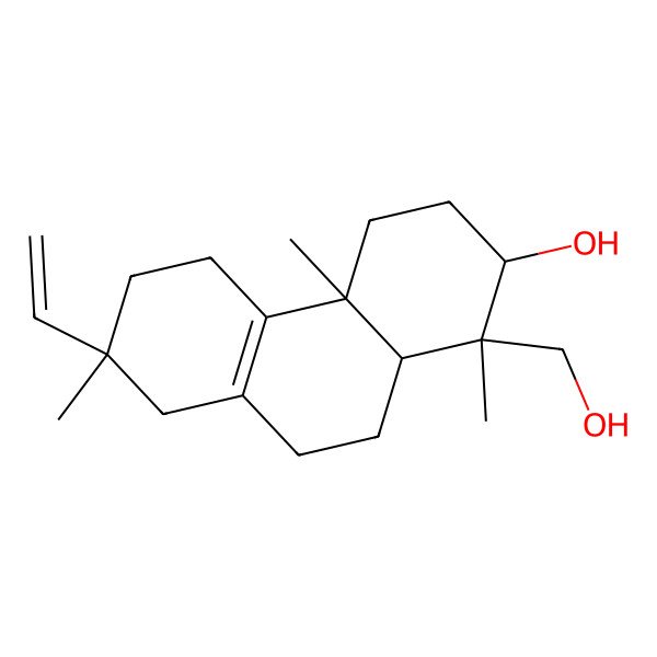 2D Structure of (1R,2S,4aS,7R,10aR)-7-ethenyl-1-(hydroxymethyl)-1,4a,7-trimethyl-3,4,5,6,8,9,10,10a-octahydro-2H-phenanthren-2-ol