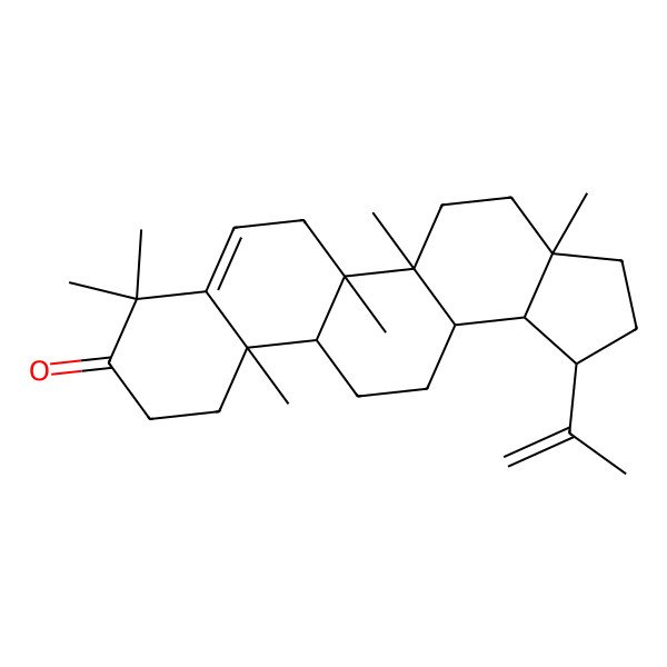 2D Structure of (1R,3aR,5aR,5bR,11aR,11bS,13aR,13bR)-3a,5a,5b,8,8,11a-hexamethyl-1-prop-1-en-2-yl-2,3,4,5,6,10,11,11b,12,13,13a,13b-dodecahydro-1H-cyclopenta[a]chrysen-9-one