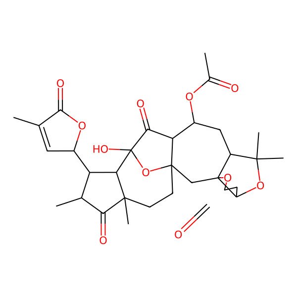 2D Structure of [15-hydroxy-9,9,18,20-tetramethyl-17-(4-methyl-5-oxo-2H-furan-2-yl)-5,14,19-trioxo-4,8,23-trioxahexacyclo[13.7.1.01,13.03,7.03,10.016,20]tricosan-12-yl] acetate