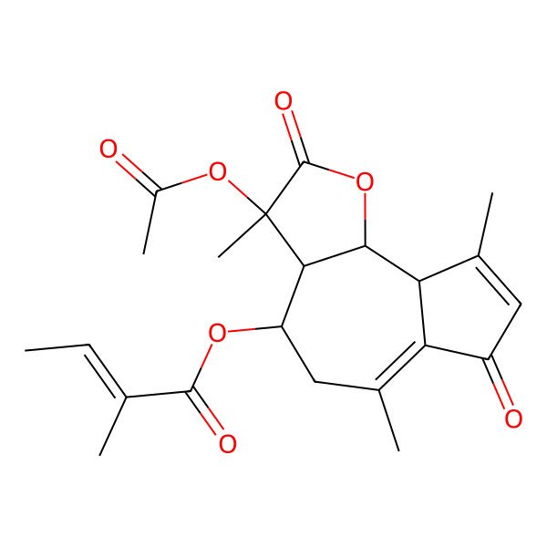 2D Structure of [(3S,3aR,4S,9aR,9bS)-3-acetyloxy-3,6,9-trimethyl-2,7-dioxo-4,5,9a,9b-tetrahydro-3aH-azuleno[4,5-b]furan-4-yl] (Z)-2-methylbut-2-enoate