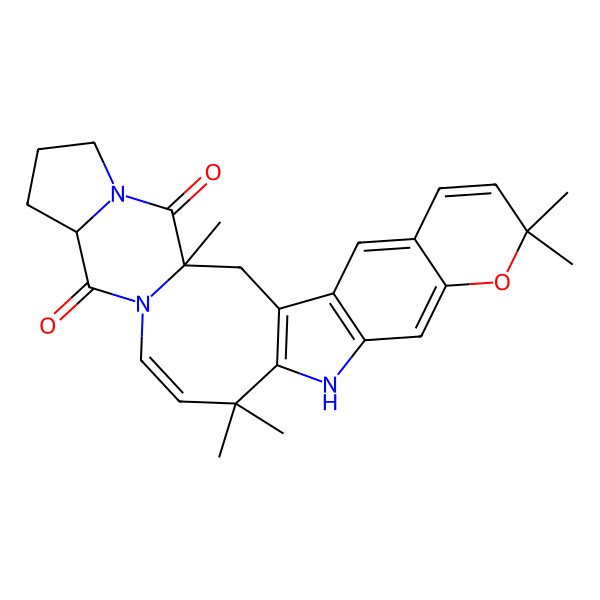 2D Structure of 3,14,14,21,21-Pentamethyl-20-oxa-5,11,16-triazahexacyclo[13.11.0.03,11.05,9.017,26.019,24]hexacosa-1(15),12,17(26),18,22,24-hexaene-4,10-dione