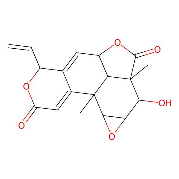 2D Structure of (1S,2S,4R,5R,9S,12R,17R)-12-ethenyl-5-hydroxy-1,6-dimethyl-3,8,13-trioxapentacyclo[7.7.1.02,4.06,17.011,16]heptadeca-10,15-diene-7,14-dione