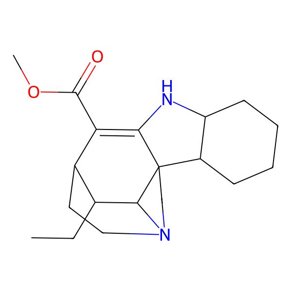 2D Structure of methyl (1S,2S,7S,11S,17R,18R)-18-ethyl-8,14-diazapentacyclo[9.5.2.01,9.02,7.014,17]octadec-9-ene-10-carboxylate