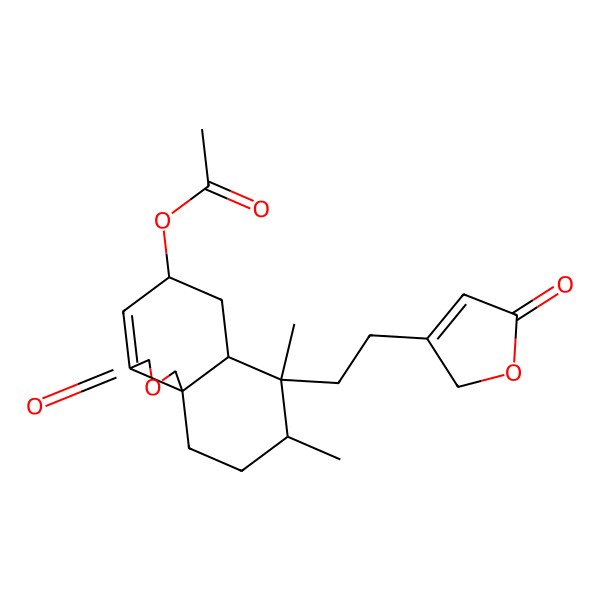 2D Structure of [(5S,6aS,7S,8R,10aR)-7,8-dimethyl-3-oxo-7-[2-(5-oxo-2H-furan-3-yl)ethyl]-5,6,6a,8,9,10-hexahydro-1H-benzo[d][2]benzofuran-5-yl] acetate