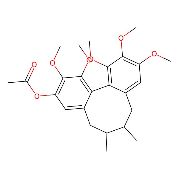 2D Structure of [(9S,10S)-3,4,14,15,16-pentamethoxy-9,10-dimethyl-5-tricyclo[10.4.0.02,7]hexadeca-1(16),2,4,6,12,14-hexaenyl] acetate