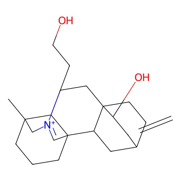 2D Structure of (1S,2S,6R,7S,10R,11R)-13-(2-hydroxyethyl)-11-methyl-5-methylidene-13-azoniapentacyclo[9.3.3.24,7.01,10.02,7]nonadec-13-en-6-ol