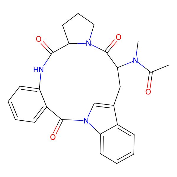 2D Structure of N-methyl-N-(2,10,16-trioxo-1,9,15-triazapentacyclo[17.6.1.03,8.011,15.020,25]hexacosa-3,5,7,19(26),20,22,24-heptaen-17-yl)acetamide
