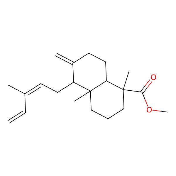 2D Structure of methyl (1S,4aR,5R,8aR)-1,4a-dimethyl-6-methylidene-5-[(2E)-3-methylpenta-2,4-dienyl]-3,4,5,7,8,8a-hexahydro-2H-naphthalene-1-carboxylate