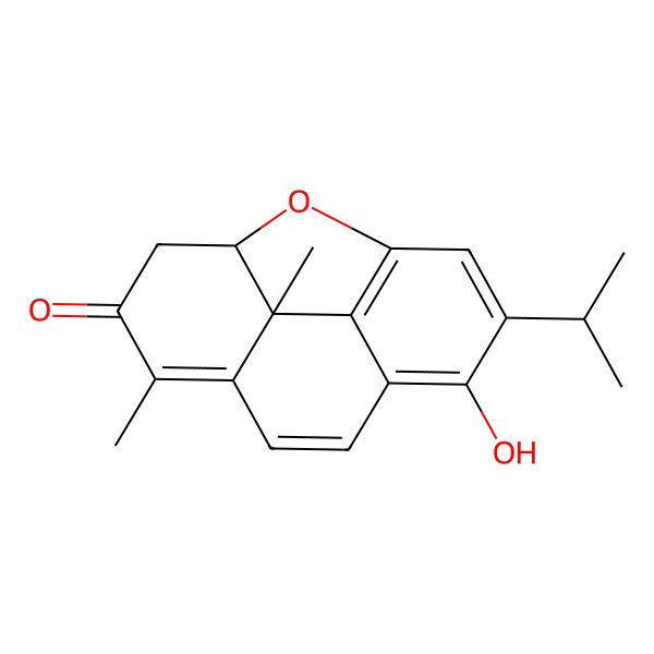 2D Structure of (1R,14S)-9-hydroxy-4,14-dimethyl-10-propan-2-yl-15-oxatetracyclo[10.2.1.05,14.08,13]pentadeca-4,6,8,10,12-pentaen-3-one