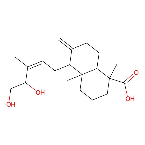 2D Structure of 5-(4,5-dihydroxy-3-methylpent-2-enyl)-1,4a-dimethyl-6-methylidene-3,4,5,7,8,8a-hexahydro-2H-naphthalene-1-carboxylic acid