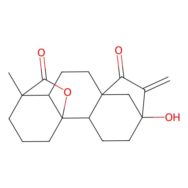 2D Structure of (1R,2S,5S,8R,11R,12R)-5-hydroxy-12-methyl-6-methylidene-16-oxapentacyclo[10.3.2.15,8.01,11.02,8]octadecane-7,17-dione