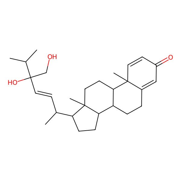 2D Structure of 17-[5-Hydroxy-5-(hydroxymethyl)-6-methylhept-3-en-2-yl]-10,13-dimethyl-6,7,8,9,11,12,14,15,16,17-decahydrocyclopenta[a]phenanthren-3-one