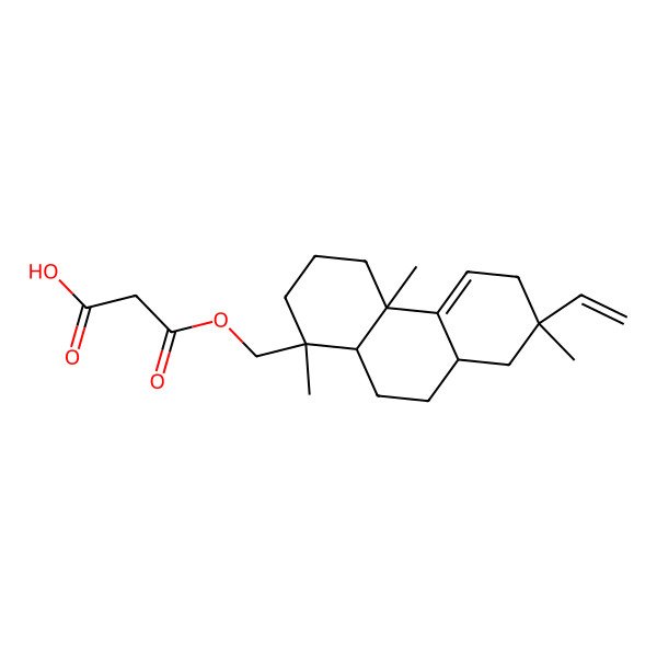 2D Structure of 3-[[(1S,4aS,7S,8aS,10aR)-7-ethenyl-1,4a,7-trimethyl-3,4,6,8,8a,9,10,10a-octahydro-2H-phenanthren-1-yl]methoxy]-3-oxopropanoic acid