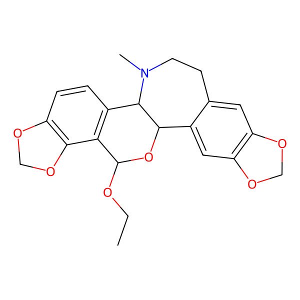 2D Structure of (1R,14S,24R)-24-ethoxy-13-methyl-5,7,19,21,25-pentaoxa-13-azahexacyclo[12.11.0.02,10.04,8.015,23.018,22]pentacosa-2,4(8),9,15(23),16,18(22)-hexaene