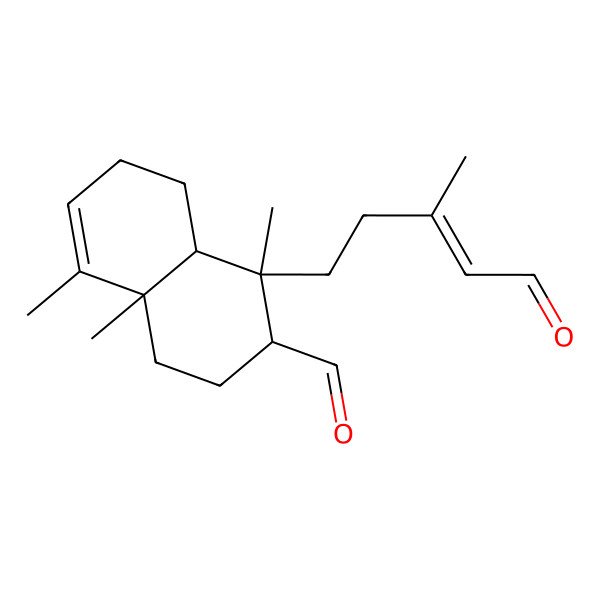 2D Structure of (1S,2R,4aR,8aR)-1,4a,5-trimethyl-1-[(E)-3-methyl-5-oxopent-3-enyl]-2,3,4,7,8,8a-hexahydronaphthalene-2-carbaldehyde