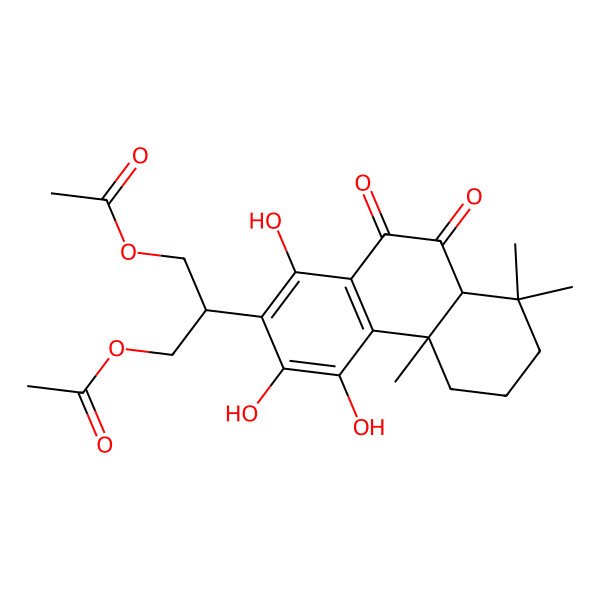 2D Structure of [3-Acetyloxy-2-(1,3,4-trihydroxy-4b,8,8-trimethyl-9,10-dioxo-5,6,7,8a-tetrahydrophenanthren-2-yl)propyl] acetate