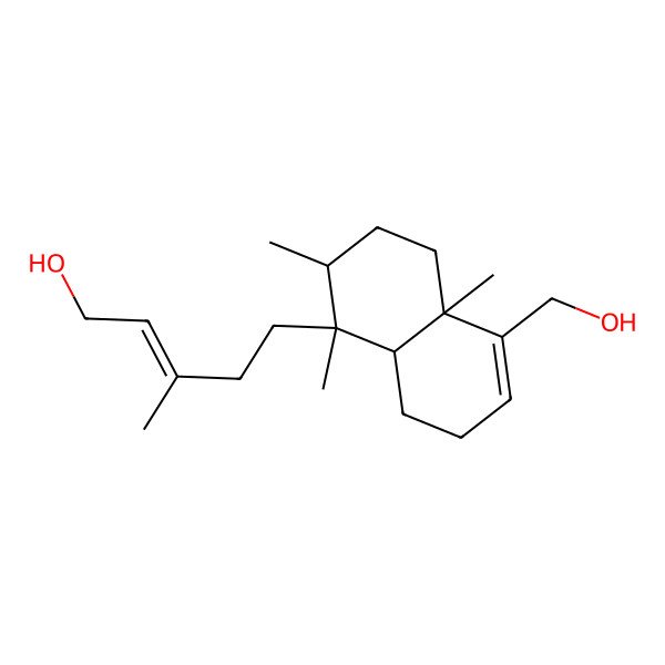 2D Structure of 5-[(1S,2R,4aS,8aR)-5-(hydroxymethyl)-1,2,4a-trimethyl-2,3,4,7,8,8a-hexahydronaphthalen-1-yl]-3-methylpent-2-en-1-ol